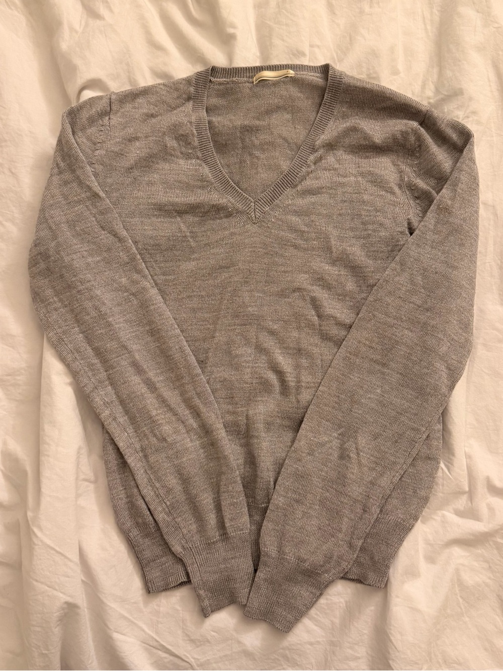 Vintage Grey V Neck Sweater